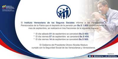 CAMBIAN FECHA DE PAGO de PENSIONADOS ahora cobrarán 1800 Bs Soberanos en Septiembre