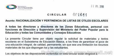 Ministerio de Educación Regulara la exigencia de Utiles Escolares