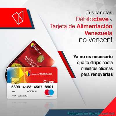 Las tarjetas de débito del Banco de Venezuela ahora serán Vitalicias