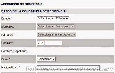 Constancia de Residencia - Consejo Nacional Electoral