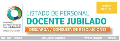 RESOLUCION JUBILACION MINISTERIO EDUCACION